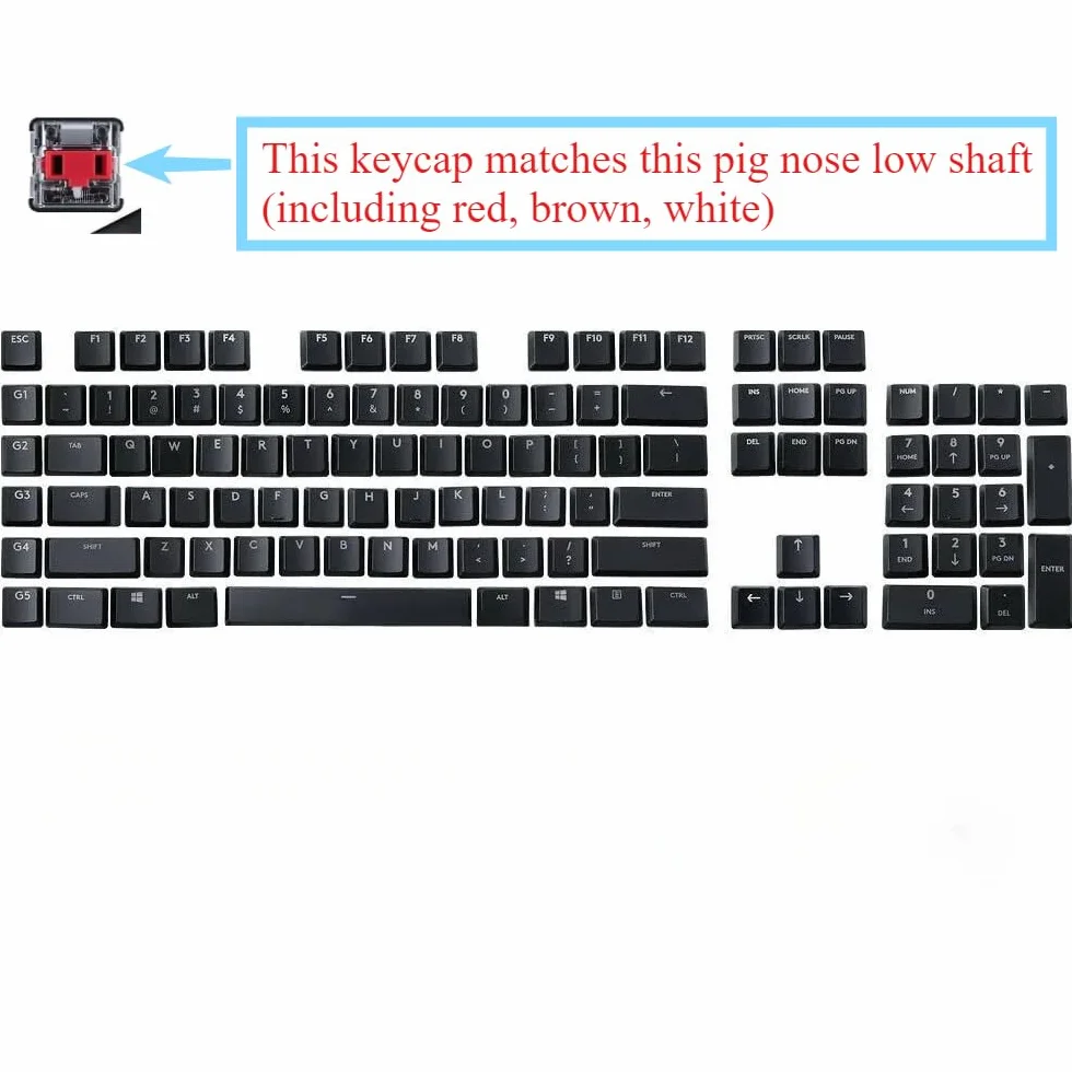 Keycap pour Logitech G913 G915 G813 G815 TKL Clavier Transparent ISO 111 Key US Version Logitech Noir Blanc Couleur Keycap