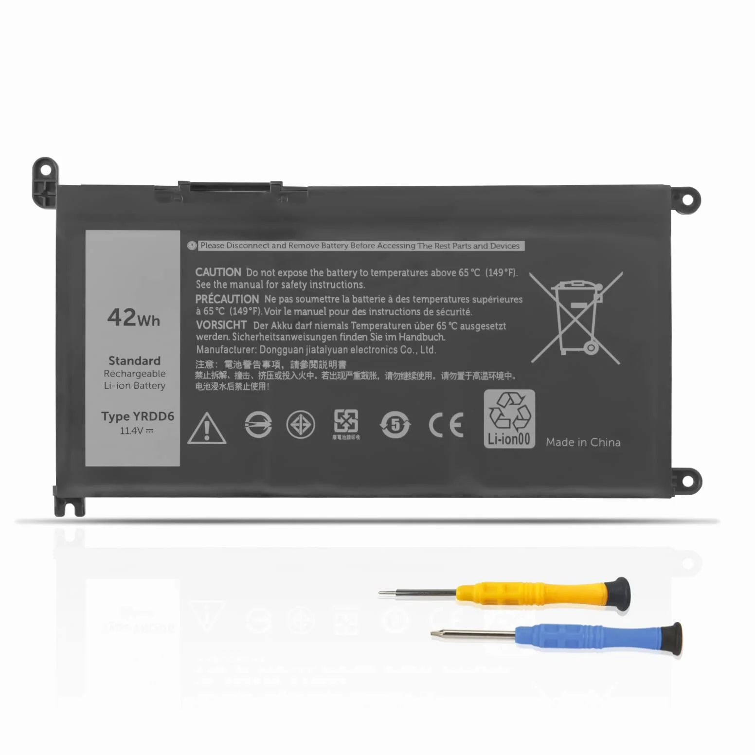 K KYUER 42Wh YRDD6 Batterie pour Dell Inspiron 3480 3481 3482 3490 3493 3590 3593 3595 3580 3581 3582 3583 3584 3585 3780 3781 3782 3785 3790 3793 5481 5485 5488 5491 5493 5590 5591 5593 5594 5598