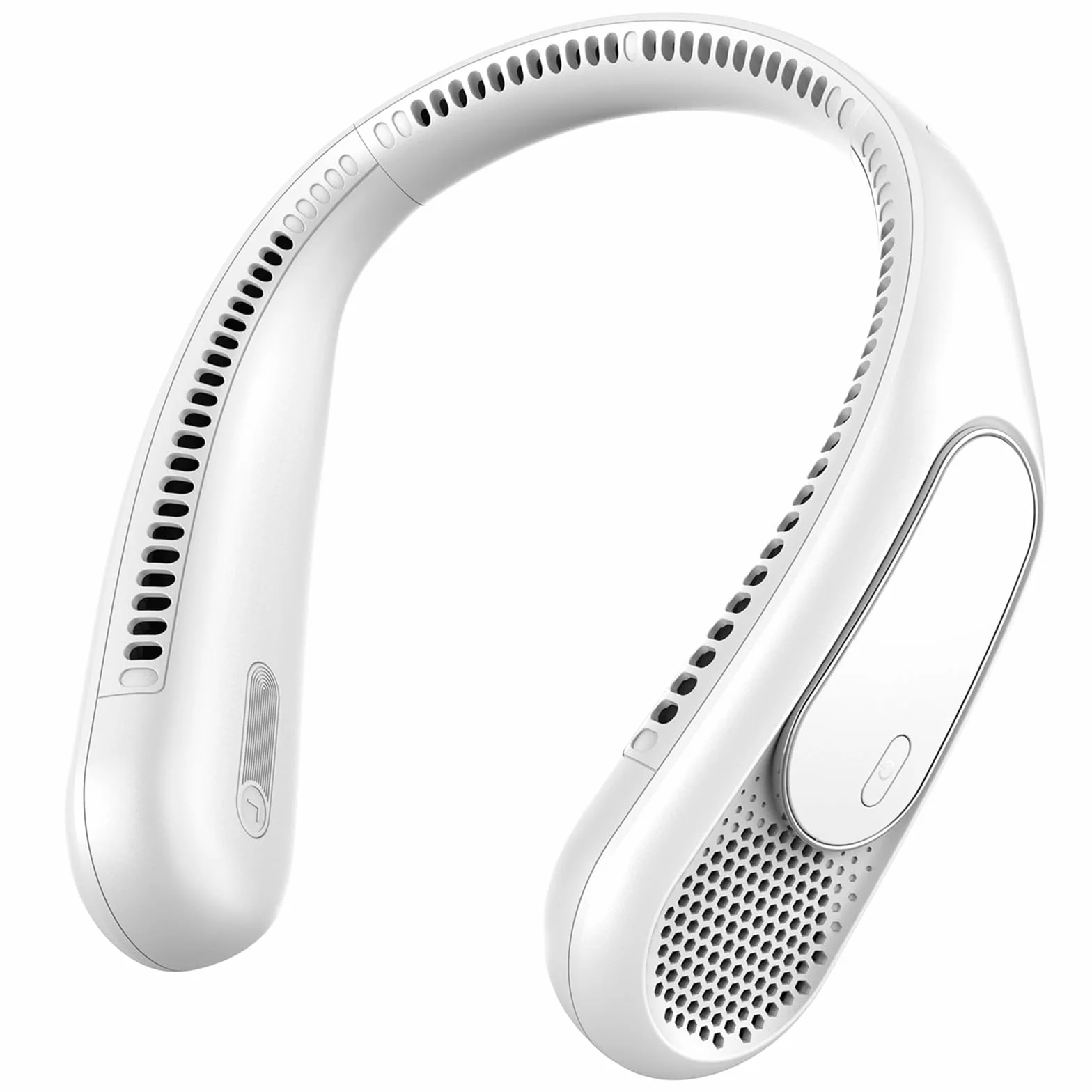 Ventilateur de Cou,Ventilateur Portable Cou Sans Lame Rechargeable 6000mAh, Ventilateur USB à 4 Vitesses, Idée Cadeau pour Hommes et Femmes, Intérieure et Extérieure Voyages（Blanc）