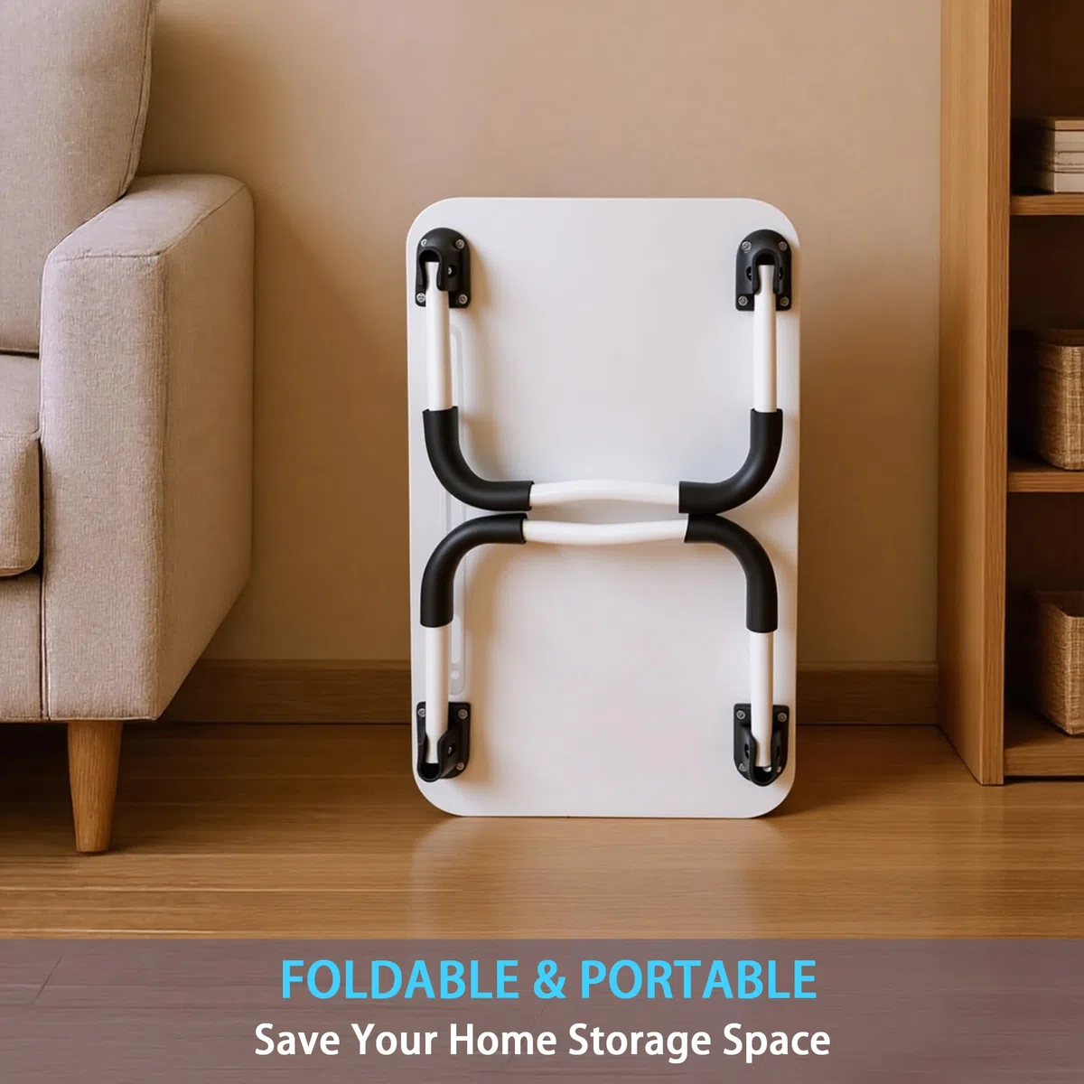 Petit Table de Lit pour Ordinateur - Plateau lit 48 x 30 cm pour Plateau de Petit-Déjeuner, Manger, Lire, Écrire, Travailler, Support pour, Canapé, Bureau et Maison (White)