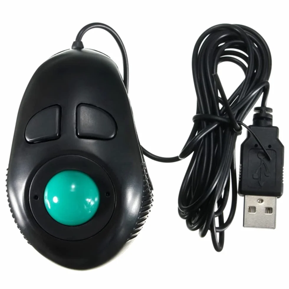 Générique Nouvelle Souris à Main pour Doigts, 4DB Mini Souris Trackball Souris Filaire Portable avec contrôle du Pouce pour Ordinateur PC Convient aux droitiers et aux gauchers