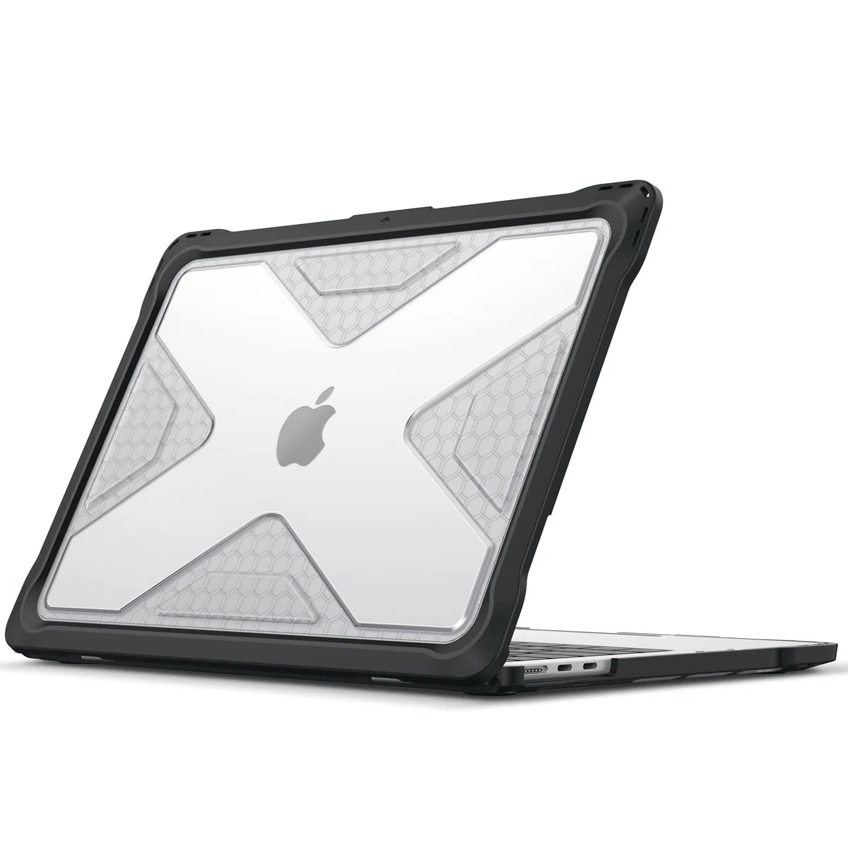 FINTIE Coque Compatible avec MacBook Air 13.6 Pouces M5 M4 M3 M2 (2026/2025/2024/2022) - Etui Rigide Robuste avec Bords Antichoc, Housse Hybride Protection Renforcé, Noir
