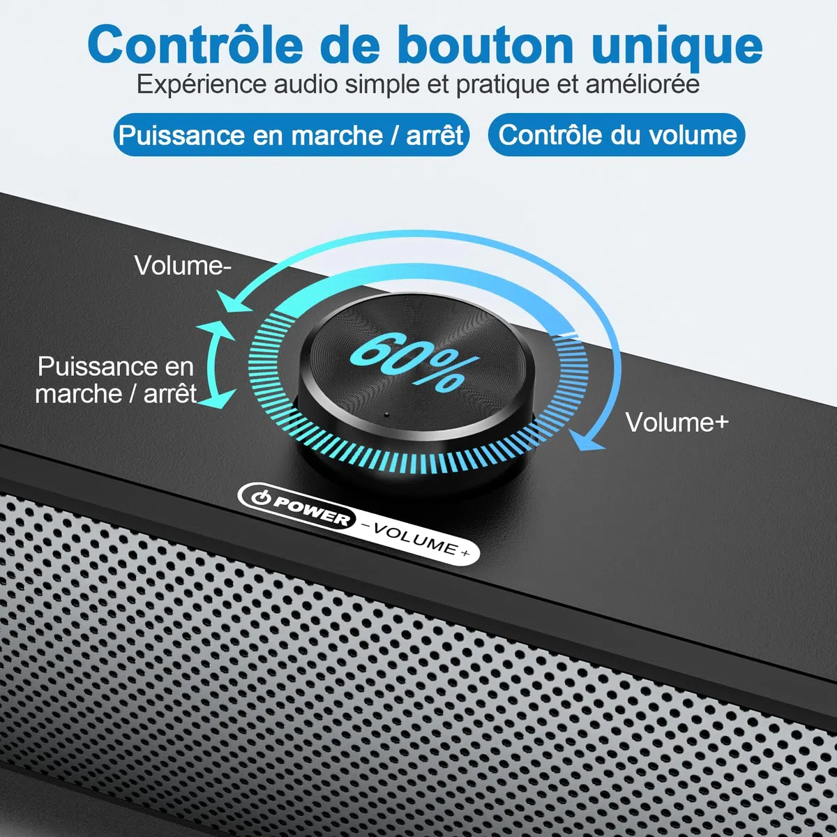 Haut-Parleur USB, Barre de Son HPYLIF H PC, Haut-Parleur de Jeu pour Ordinateur avec Son stéréo Surround, Filaire pour Ordinateur Portable, Ordinateur de Bureau