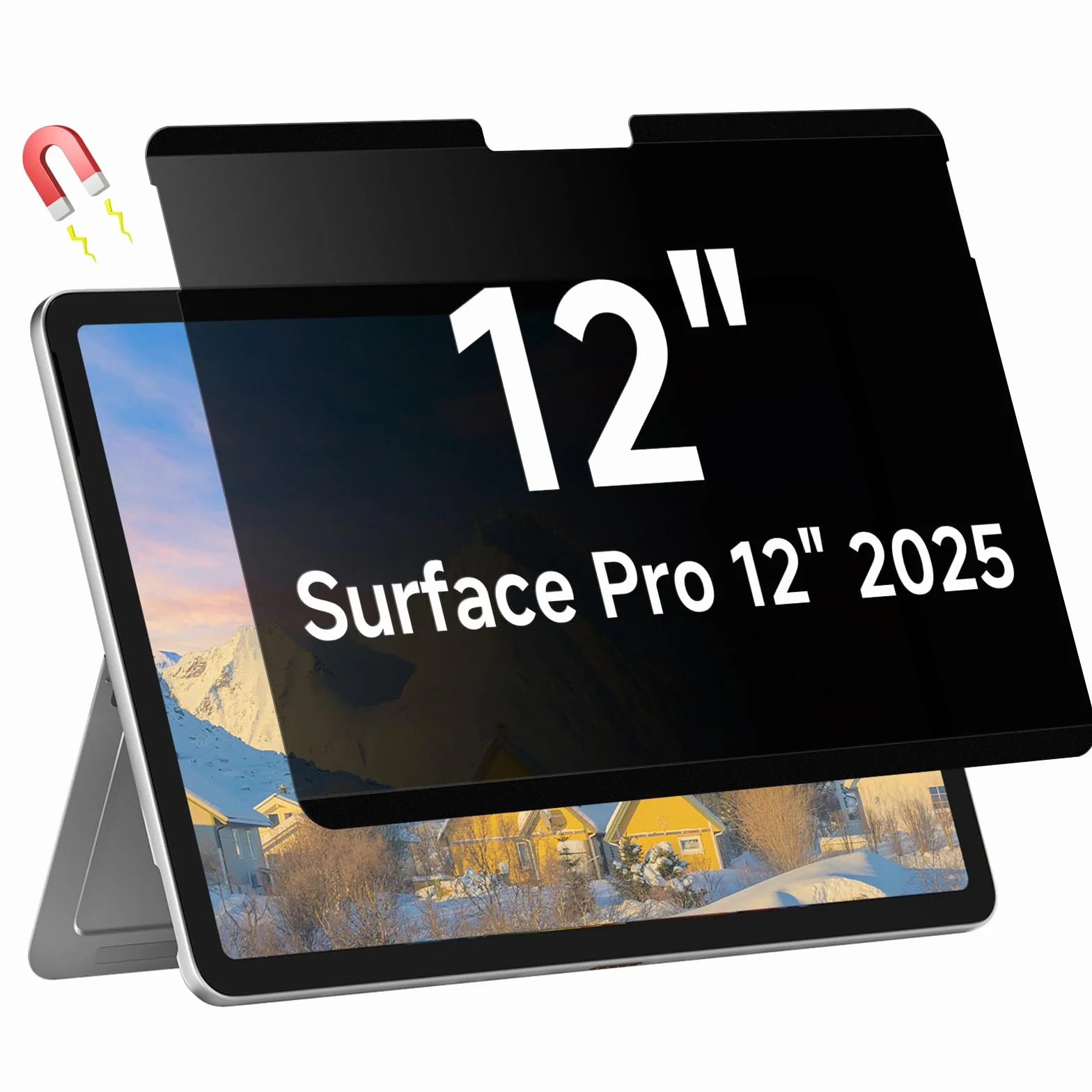 Magnétique Filtre de Confidentialité pour Microsoft Surface Pro 12 2025 (écran 12"), Amovible, Anti-Espion, Anti-éblouissement, Anti-Rayures, Filtres d'écran pour Ordinateur Surface Pro 12"