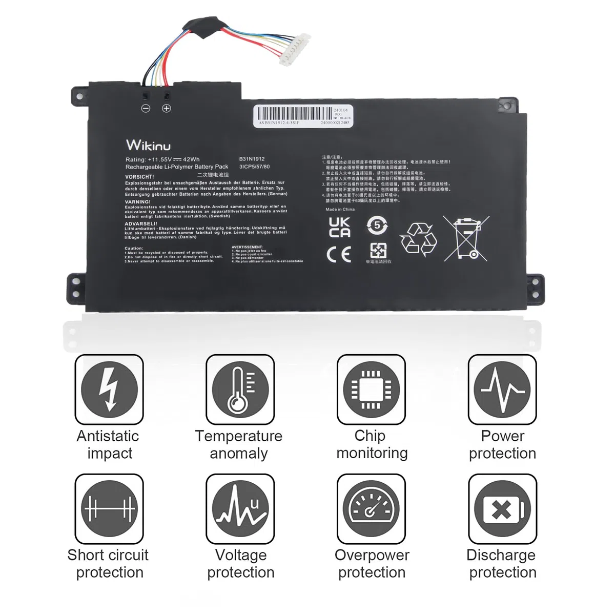 B31N1912 C31N1912 Batterie pour ASUS VivoBook 14 E410MA L410MA E410KA E510MA E510KA F414MA L510MA R522MA E410MA-EK026TS EK018TS L410MA-BV058TS E510KA-EJ033TS E510KA-EJ033TS