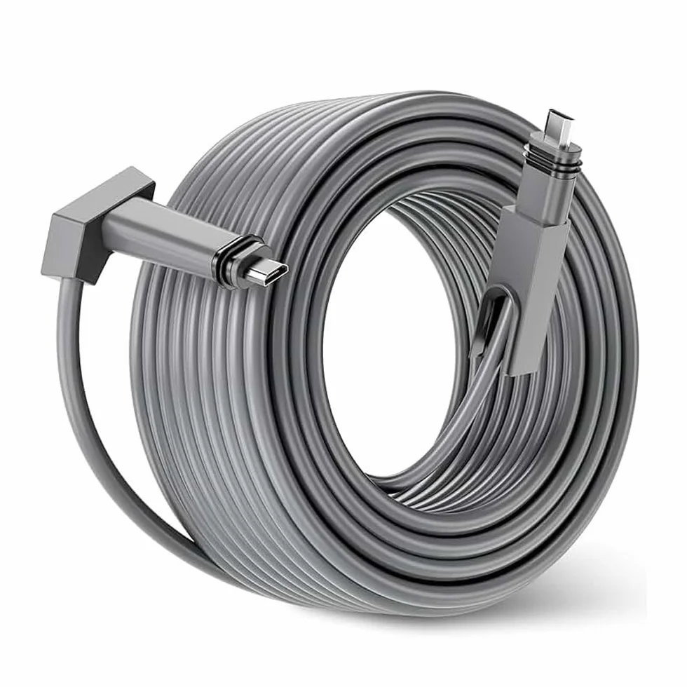 Yunir Câble de Remplacement Rectangulaire Starlink Satellite V2 de 30 Pieds, Couleur Grise Multifonctionnelle de 30 Pieds pour Fil Starlink V2, Connexion Stable, Robuste et Durable,