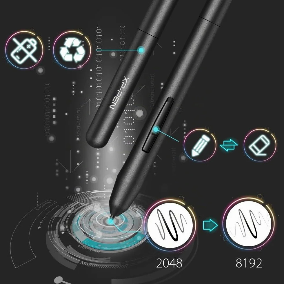 XP-Pen G430S Tablette Graphique Stylet Passif 8192 Niveaux Taille 4x3 Pouces pour Jouer OSU Dessiner Signature