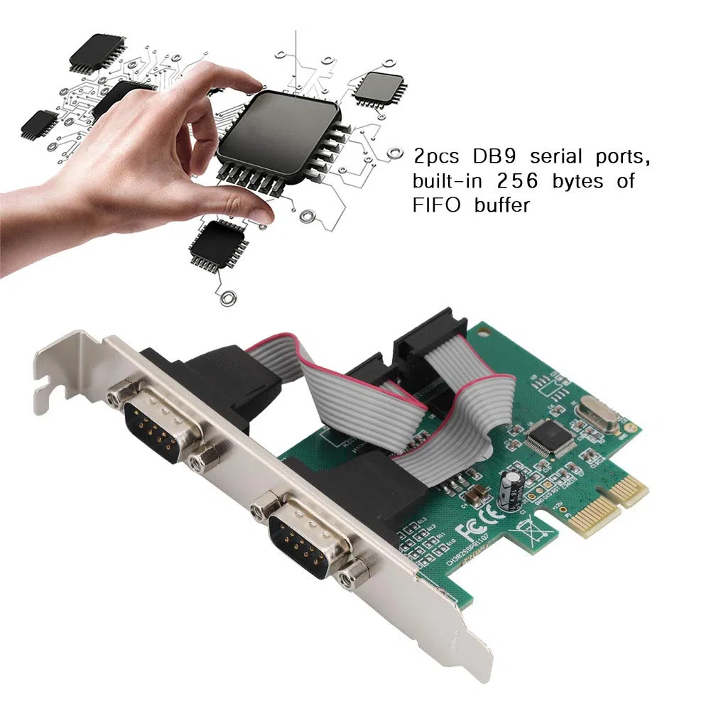 Carte PCI Express, 2 Ports RS-232 Port série COM vers PCI-E PCI Express Card Network Server Adapter for 98SE/ME/2000/XP/Vista 10 32, PCI-E PCI Express