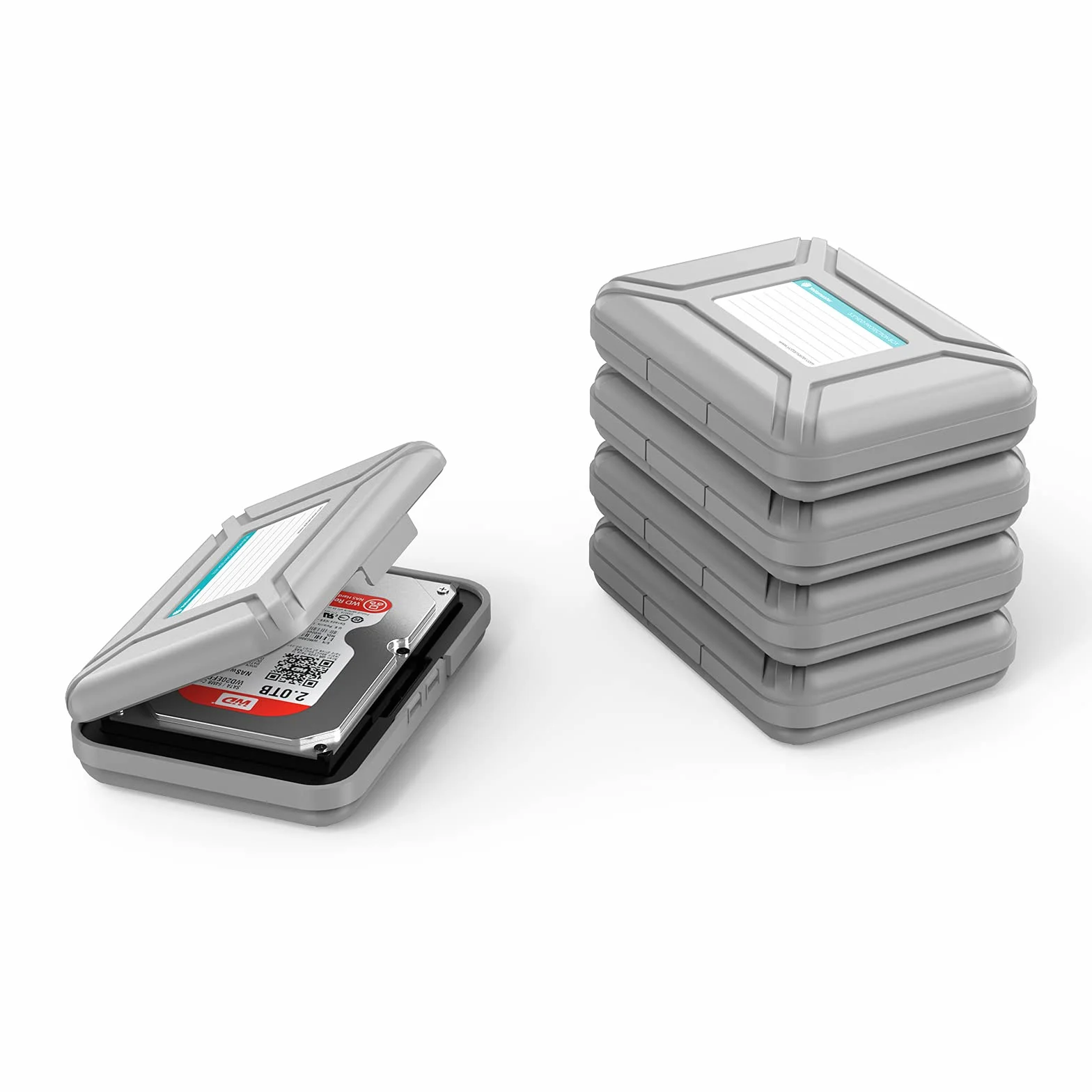 Yottamaster Etui de Protection Disque Dur 3,5 Pouces Antistatique Antichoc Anti poussière (Un Ensemble de 5)