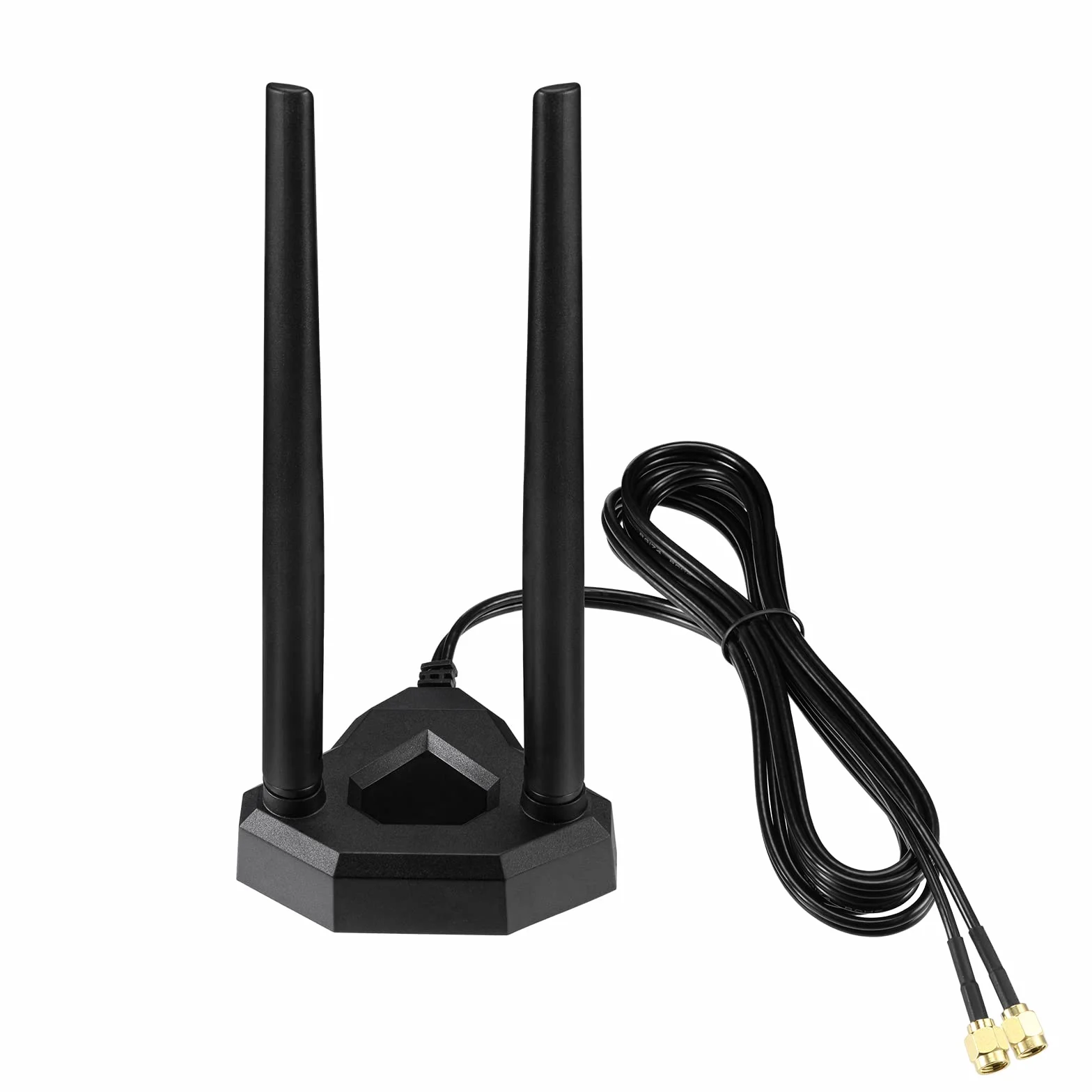Eightwood Antenne WiFi Double Bande 2.4 GHz/5 GHz RP-SMA avec Base magnétique Antenne câble d'extension de 2 m pour PC de Bureau, Carte PCI, PCIe, WiFi, Bluetooth, routeur réseau sans Fil