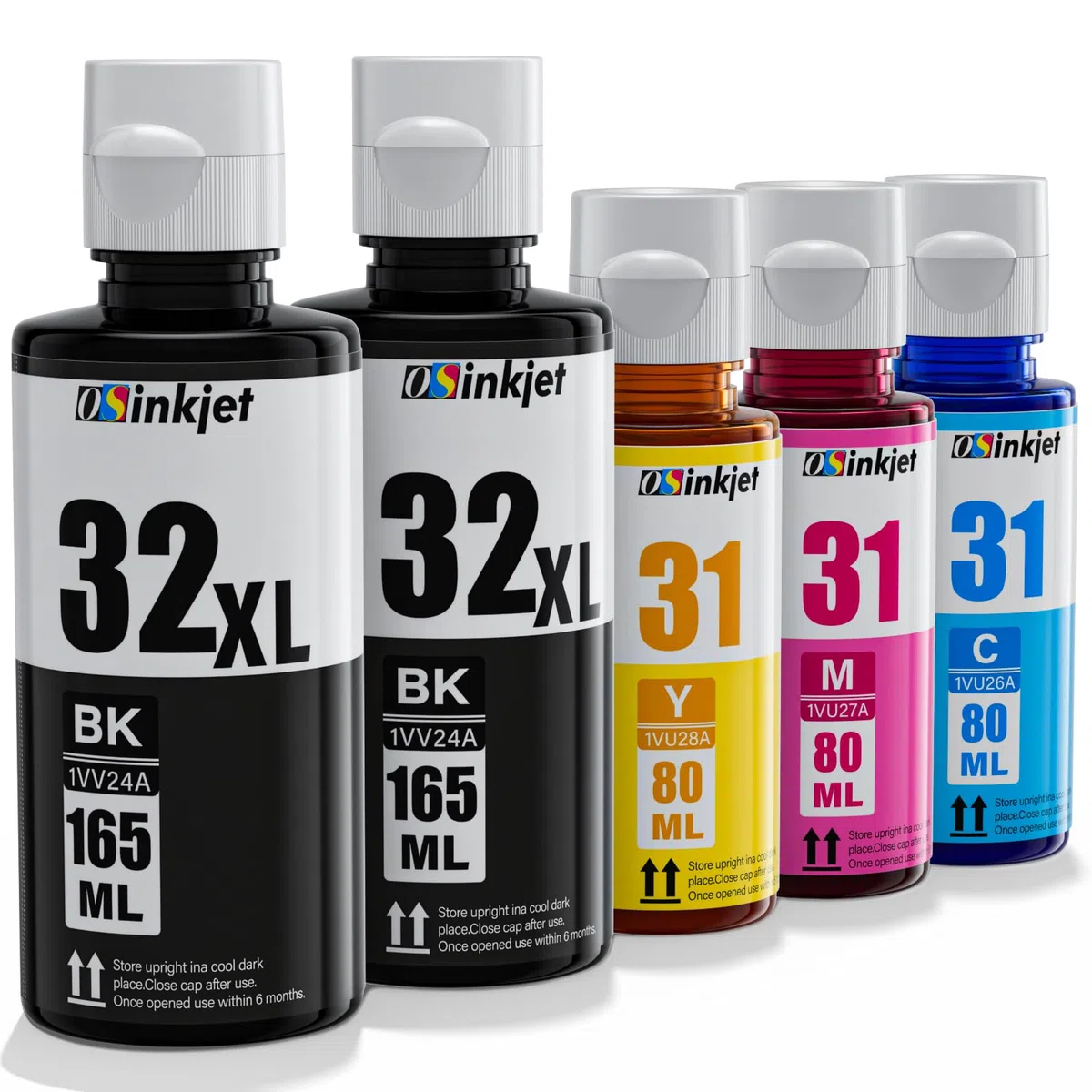 31 32xl Encre Multipack Compatible avec HP Smart Tank 5105 5106 570 7305 7306 7005 7006 7605 655 455 555 559 Imprimante, 32 XL Encre(2BK CM Y)