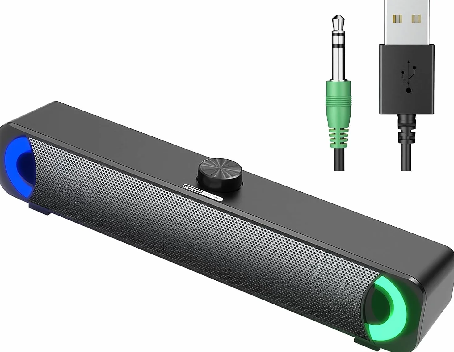 Haut-Parleur USB, Barre de Son HPYLIF H PC, Haut-Parleur de Jeu pour Ordinateur avec Son stéréo Surround, Filaire pour Ordinateur Portable, Ordinateur de Bureau