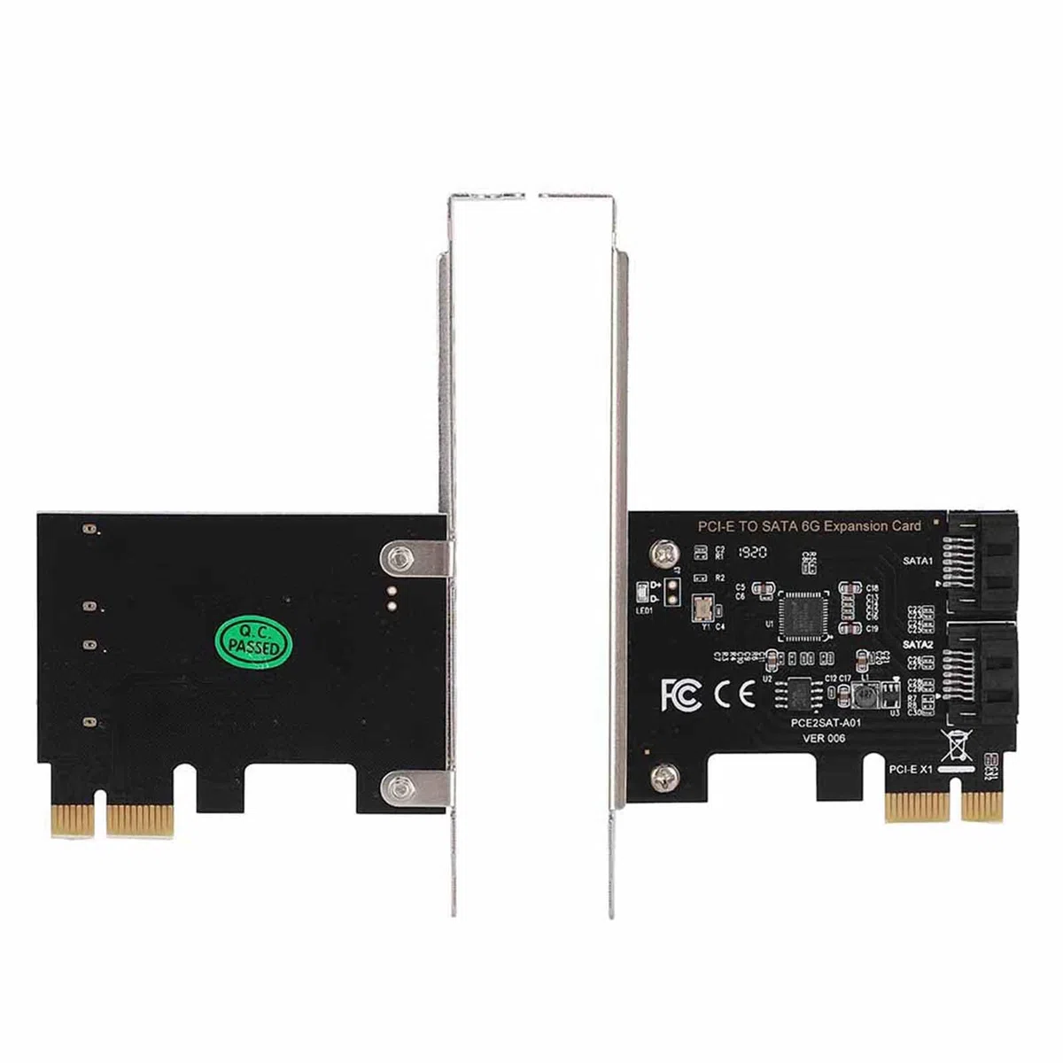 Carte PCI Express, 6 Gbps Cartes d'adaptateur d'extension Cartes PCI-E PCI Express vers SATA 3.0 2 Ports SATA III Adaptateur PCI-E pour XP/7/8, Vista, Mac, Linux, Server2003.