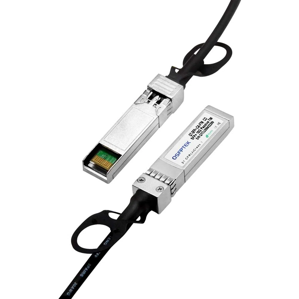 QSFPTEK 10G SFP+ DAC Câble 2 Mètres (2M), Câble de Cuivre à Connexion Directe Passive per Cisco SFP-H10GB-CU2M, Ubiquiti, D-Link, Mikrotik, Dispositivi Open Switch de Code Neutre