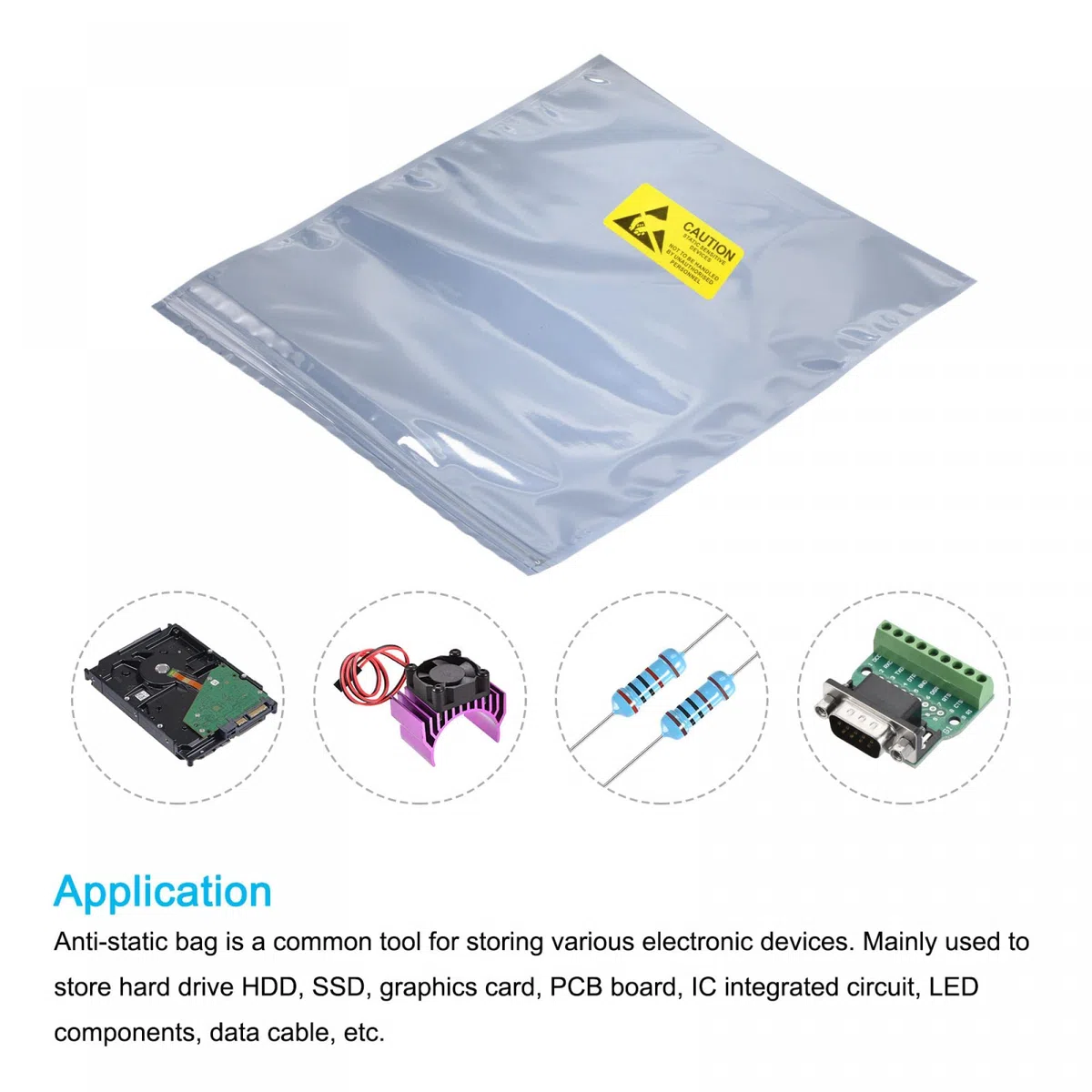 sourcing map Antistatique Sacs Blindage Sac 20pcs 30x40cm Refermable avec Étiquettes pour Dur Empreinte HDD SSD