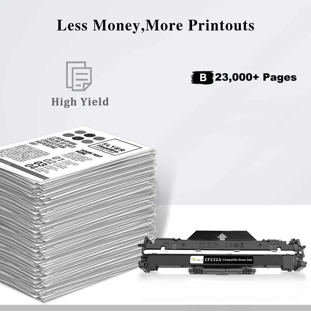32A CF232A Tambour Compatible Noir 23000 Pages pour H P Laserjet pro M118 M203 M220 M118dw M203d M203dn M203dw MFP M227 M148 M227fdn M227fdw M148fdw M148dw M148fdw Imprimantes-L'emballage peut varier