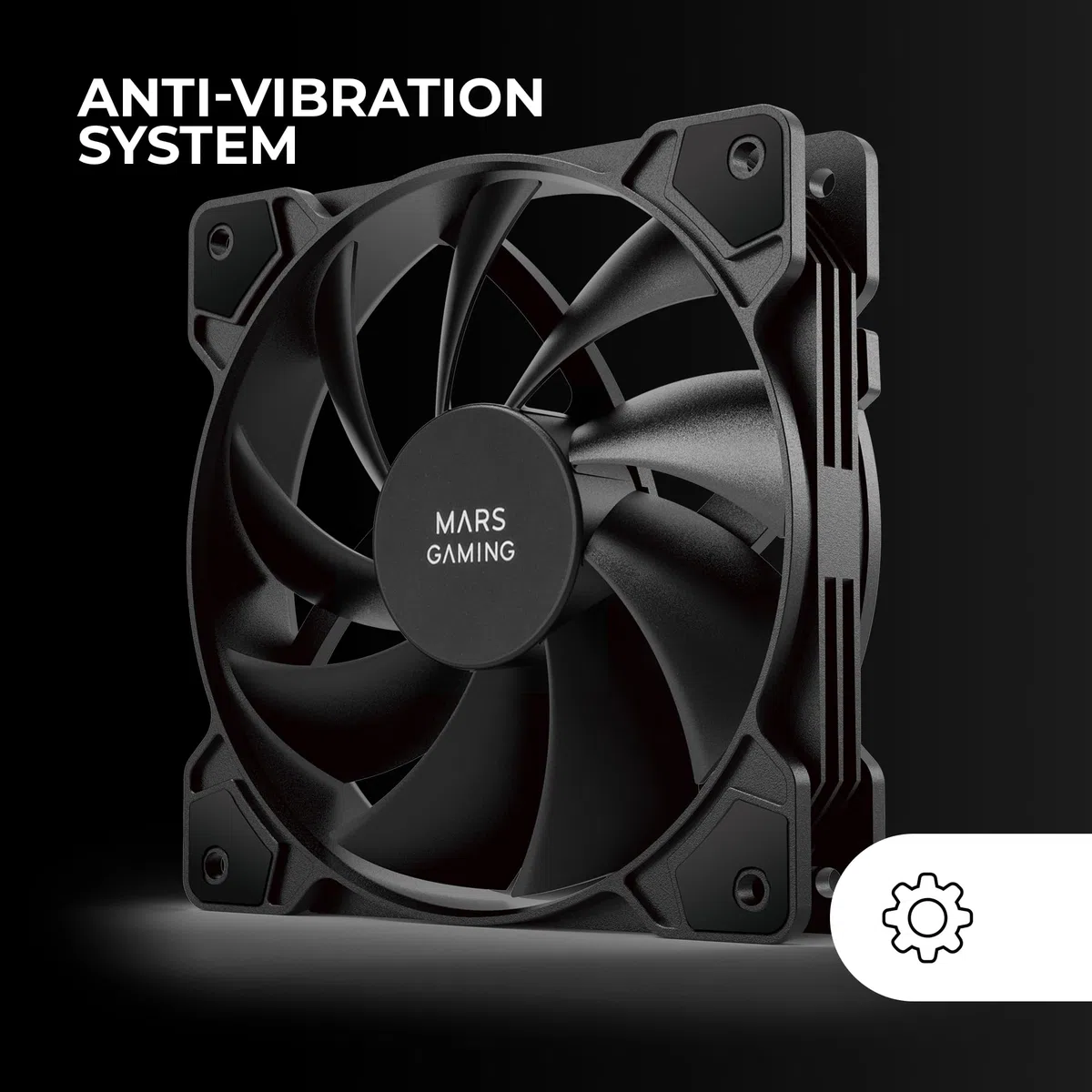 Mars Gaming MF-PWMX2 Noir, Kit 2 Ventilateurs 120mm, Ultra-silencieux FDB 12dB, Système Anti-vibration, Système PWM