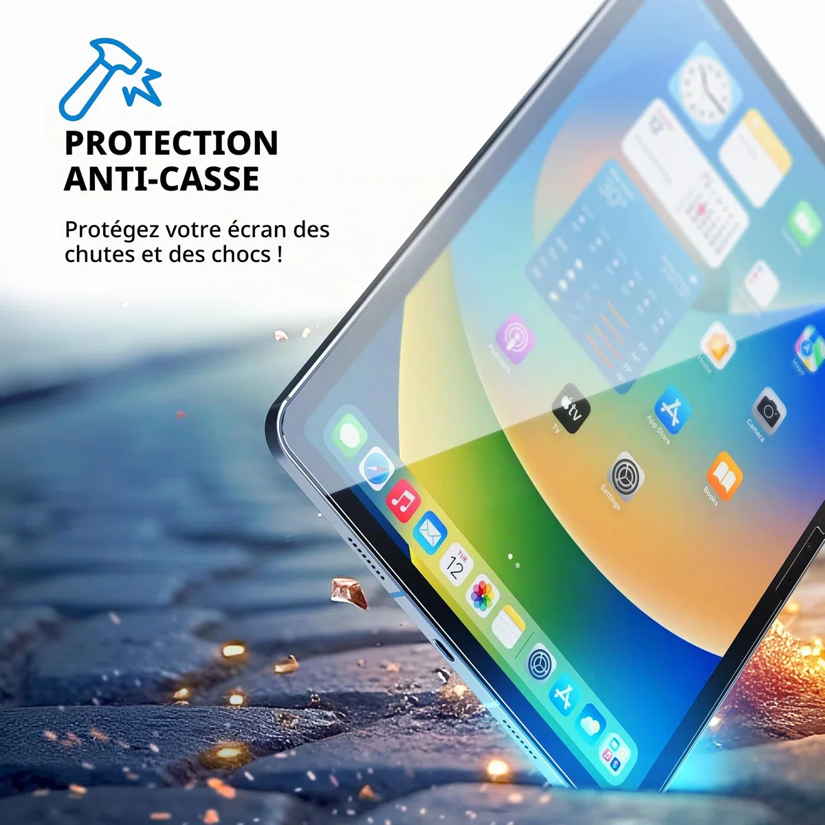 Deppa Verre Trempé avec iPad Air 13 Inch M4/M3/M2 (2026/2025/2024, 8th/7th/6th Gen) kit d’installation facile – compatible Face ID & Apple Pencil, couverture complète
