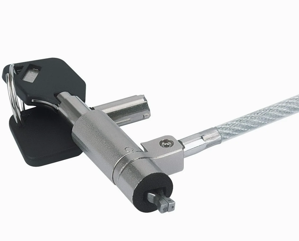 Techly 108262 Cadenas avec système de sécurité Wedge-Lock pour ordinateur portable Câble 1,8m Argent