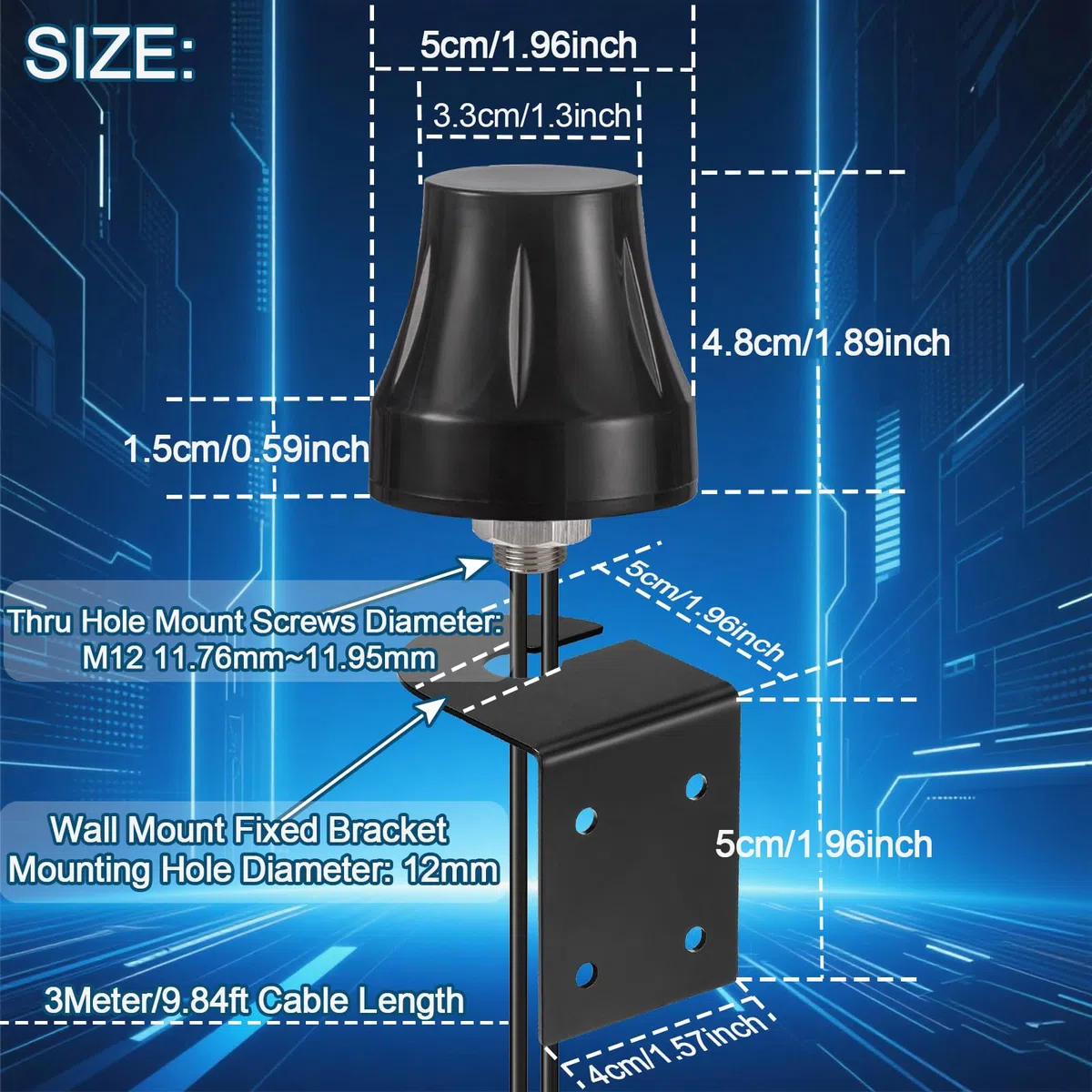 Bingfu Antenne 4G LTE Extérieur SMA Mâle 5dBi MIMO Support Fixe Étanche pour Orange SFR Bouygues Telecom Free Mobile Caméra de Sécurité Passerelle IoT Cellulaire Industriel Routeur CPE sans Fil 4G