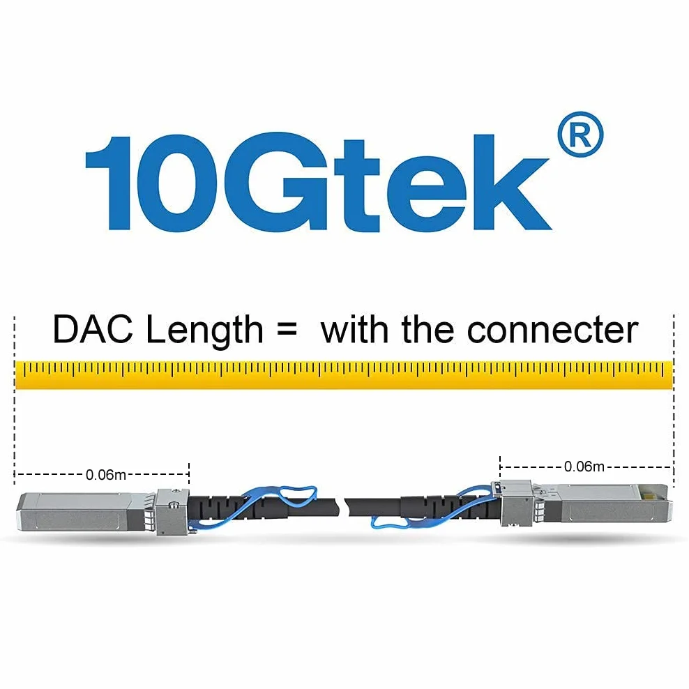 10Gtek Câble DAC 10G SFP+ - Câble Twinax SFP pour Cisco SFP-H10GB-CU2M, Ubiquiti UniFi, D-Link, Supermicro, Netgear, Mikrotik, Fortinet, ZTE Devices, 2 mètres (6,5 pieds) bleu