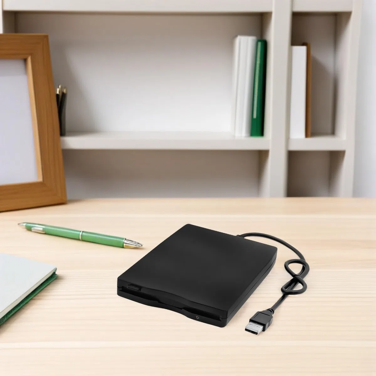 OSALADI Lecteur de Disquette Externe USB 2.0 Noir, Transfert de Données Stable, Compatible Plupart des Systèmes, Design Compact pour Transport Pratique