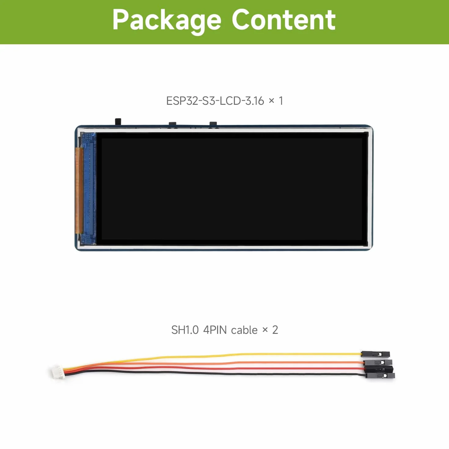 Waveshare ESP32-S3 3.16inch Display Development Board, 320x820 Pixels, 262K Color, 32-bit LX7 Dual-Core Processor, Up to 240MHz Frequency, WiFi & BT 5, Accelerometer and Gyroscope Sensor