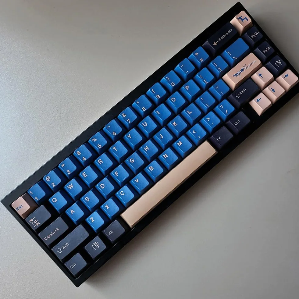 Ginobili Touches de Clavier PBT Profil Cherry Blue Samurai Big Set pour Claviers Mécaniques