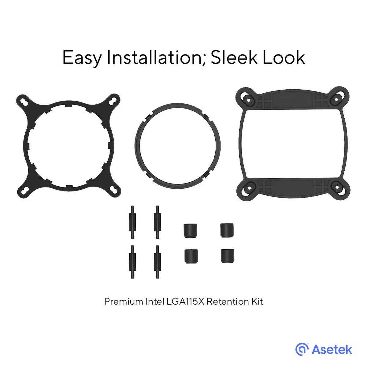 Intel LGA1700 Kit de rétention pour refroidisseurs liquides à base d'Asetek – Kit avec finition premium et installation facile