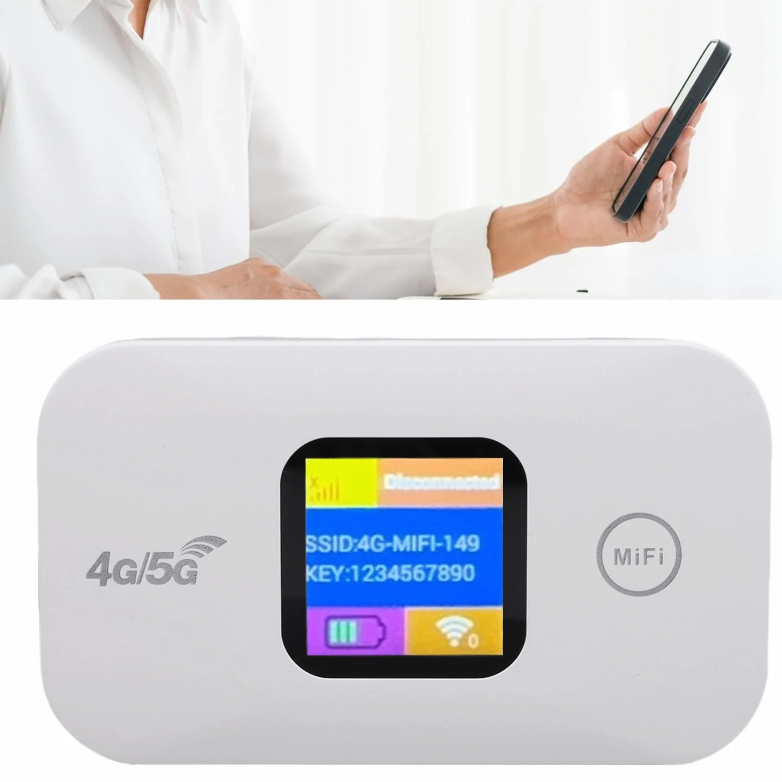 ASHATA 4G LTE Portable WiFi Mobile Hotspot, Routeur de Modem de 300 MbpSinternet avec Fente de Carte SIM et Construit en Batterie 2100mAh, pour Les Travaux à Domicile et 10 Appareils