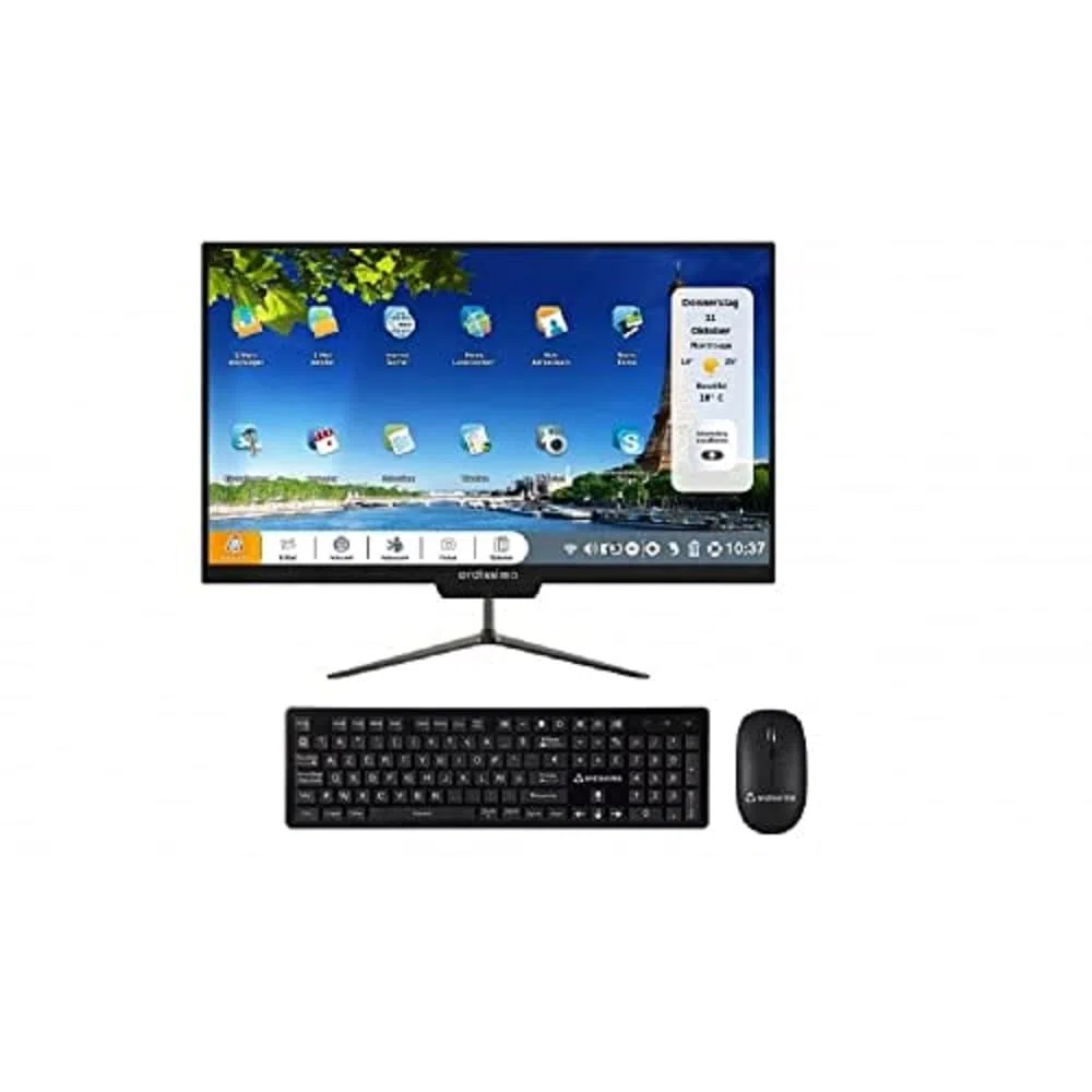 ORDISSIMO - Ordinateur de Bureau Tout-En-Un Clara 2 Idéal Senior - Ordi Fixe Facile à Utiliser - Grand Écran Plat - Interface Intuitive, Clavier Simplifié, Souris Sans Fil, Antivirus, Ports USB - Noir