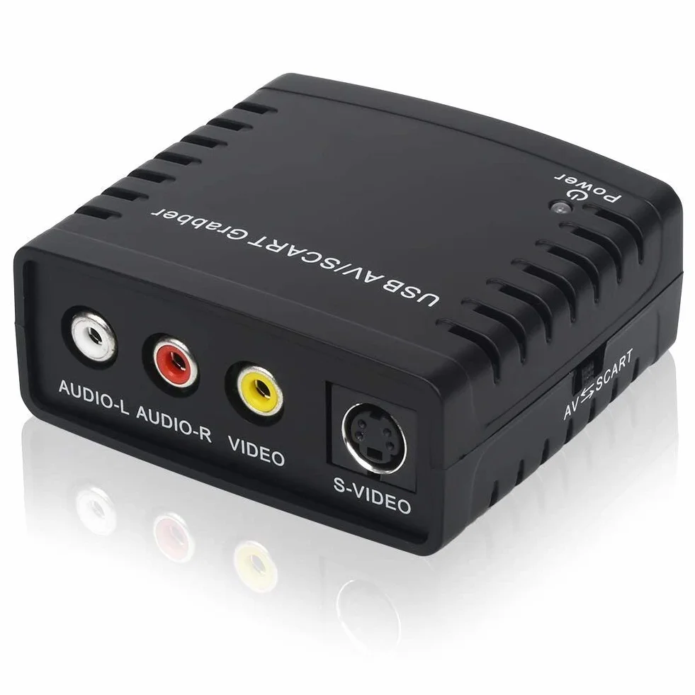 Rybozen Carte de Capture Vidéo Grabber Transfère Le Format TV Hi8 VHS vers DVD,Scart vers USB,Enregistreur Audio et vidéo pour Windows 7,8,10,11 / Mac OS Convertisseur analogique en numérique