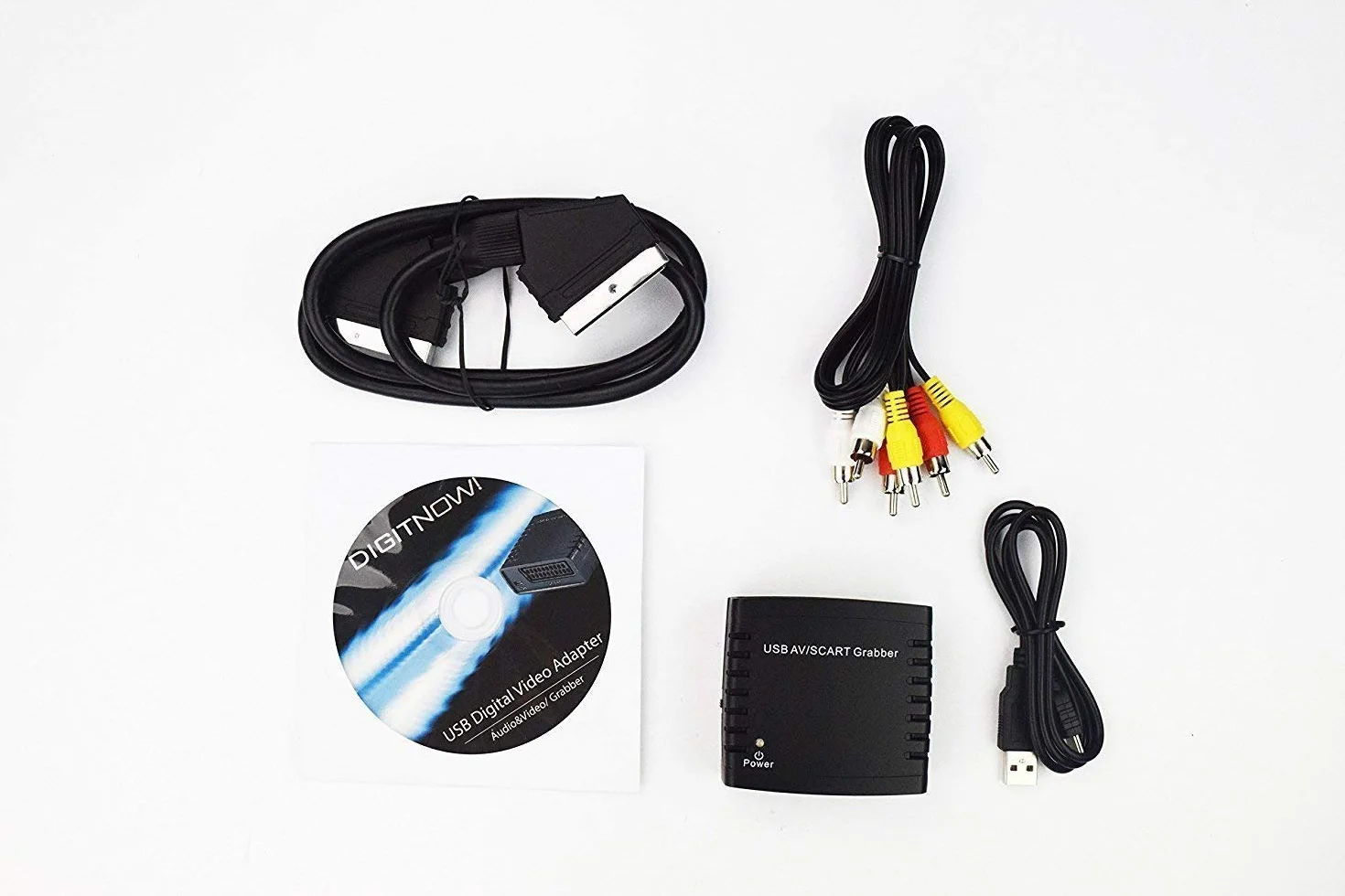 Rybozen Carte de Capture Vidéo Grabber Transfère Le Format TV Hi8 VHS vers DVD,Scart vers USB,Enregistreur Audio et vidéo pour Windows 7,8,10,11 / Mac OS Convertisseur analogique en numérique