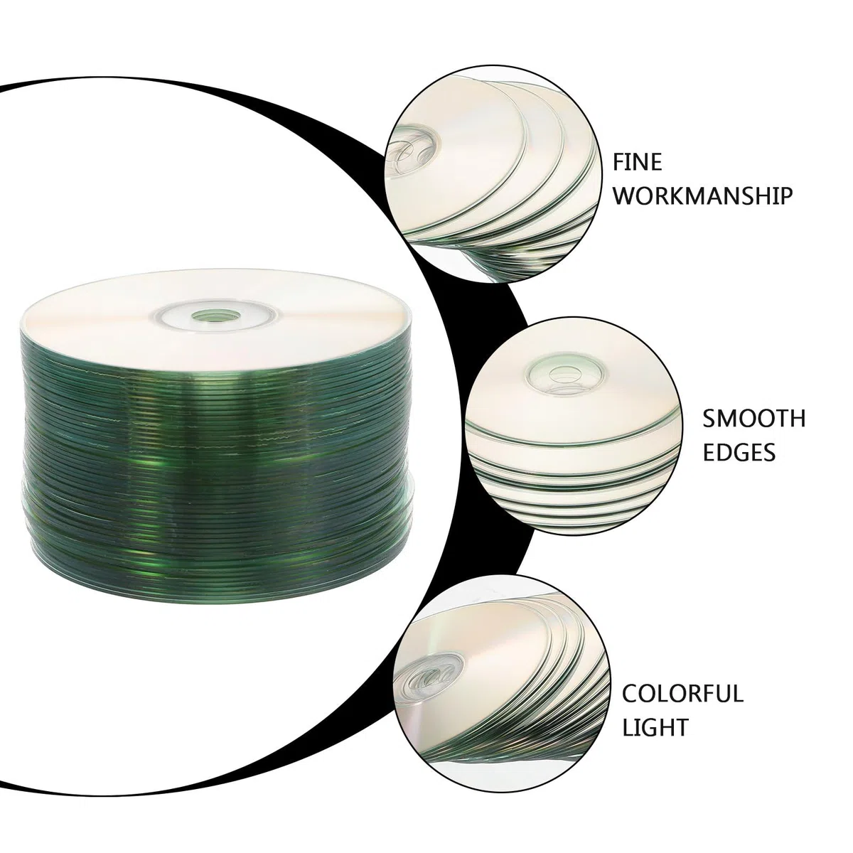 BESPORTBLE Lot de 50 Disques CD Décoratifs DIY Double Face Réfléchissante Multifonctions pour Bricolage Maison Matériel Créatif en Plastique pour Décoration et Activités Manuelles