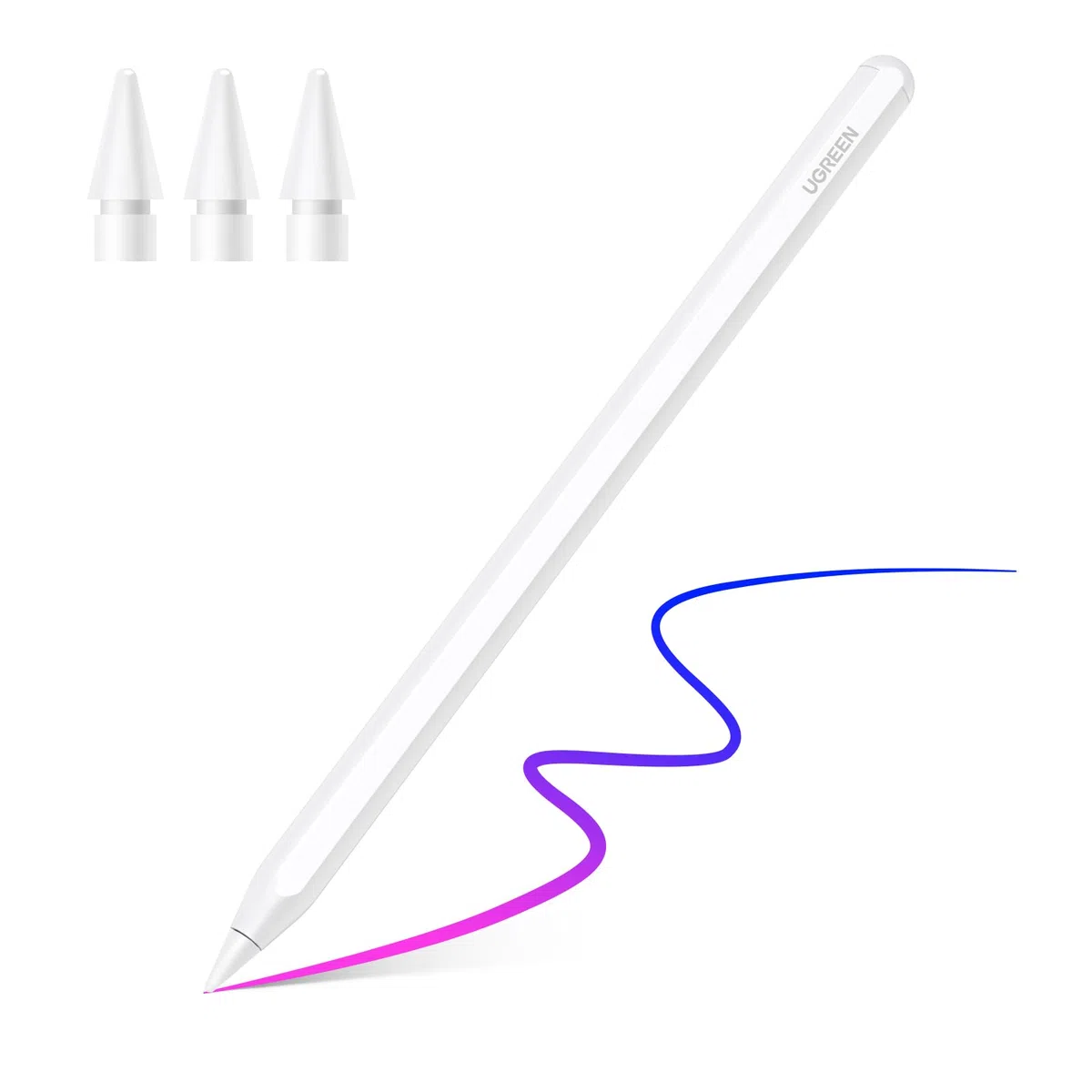 UGREEN Stylet Tactile Magnétique Charge sans Fil Rejet de Paume Détection d'Inclinaison Pencil Haute Précision Compatible avec iPad Pro 12,9/11 Pouces 2018-2022 Air 4/5 10 Mini 6