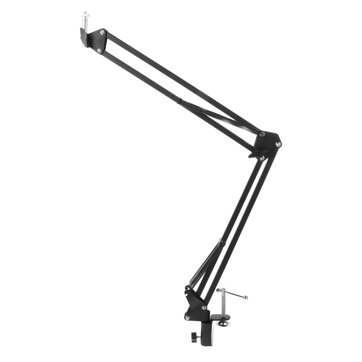 Support de Webcam Métallique Pince de Bureau, Bras Articulé Réglable 1/4 pour Fixation Caméra, Angle et Hauteur Ajustables, Utilisation Polyvalente pour Streaming