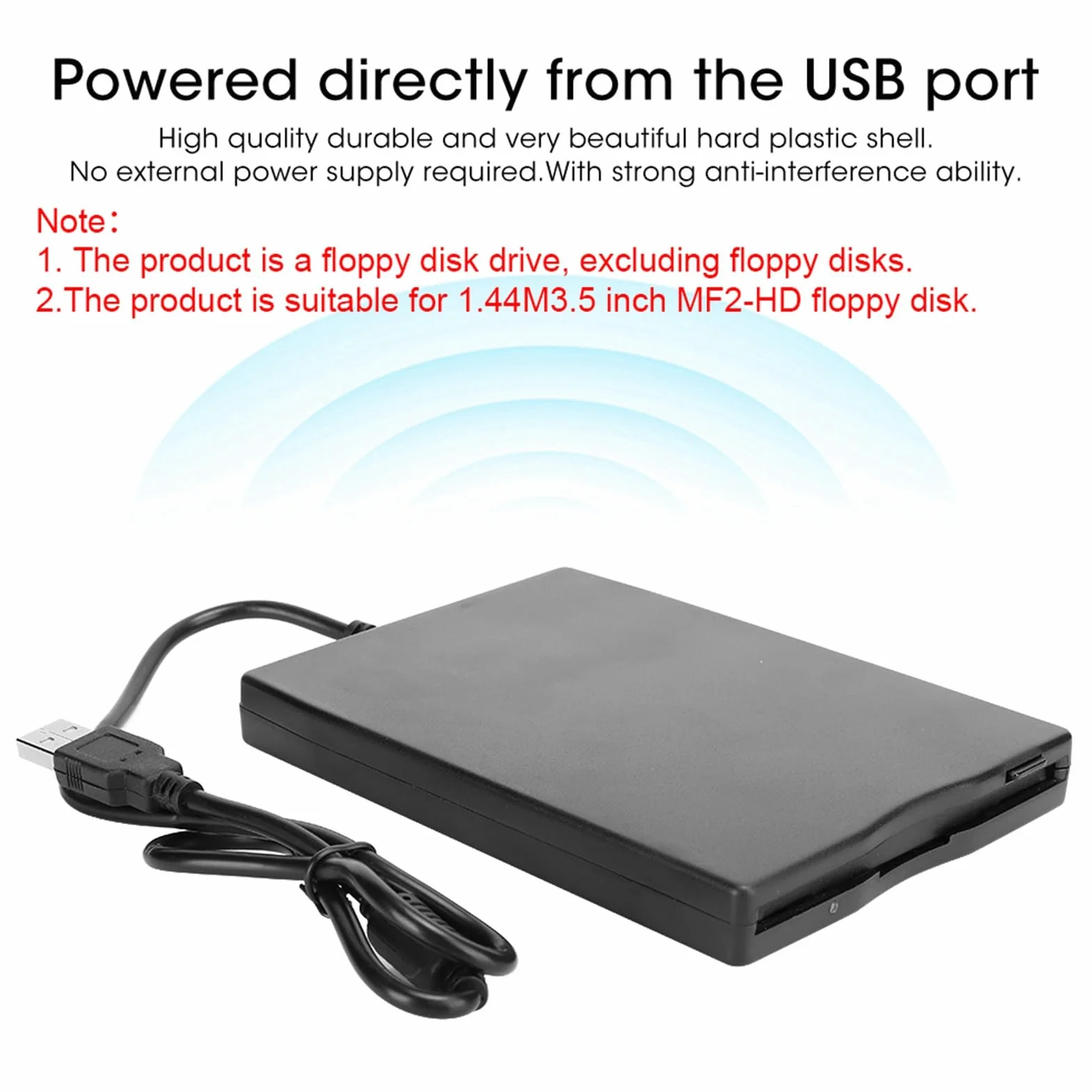 Disque de Lecteur de Disquette Externe Lecteur de Carte 3,5 Pouces Accessoire d'ordinateur Disque de Lecteur de Disquette Externe USB pour Ordinateurs de Bureau et Portables
