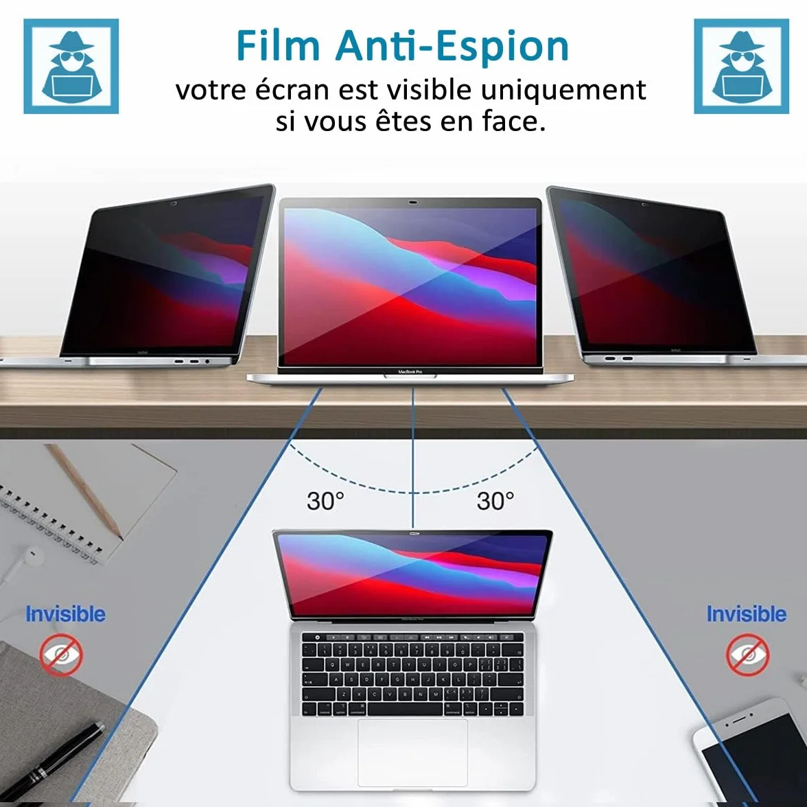 KARYLAX - Protection d'écran Anti-Espion, Anti-reflet, Anti-UV, Protecteur avec Filtre de Confidentialité Privacy Compatible pour PC Portable Professionnel HP Dragonfly G4 13,5"