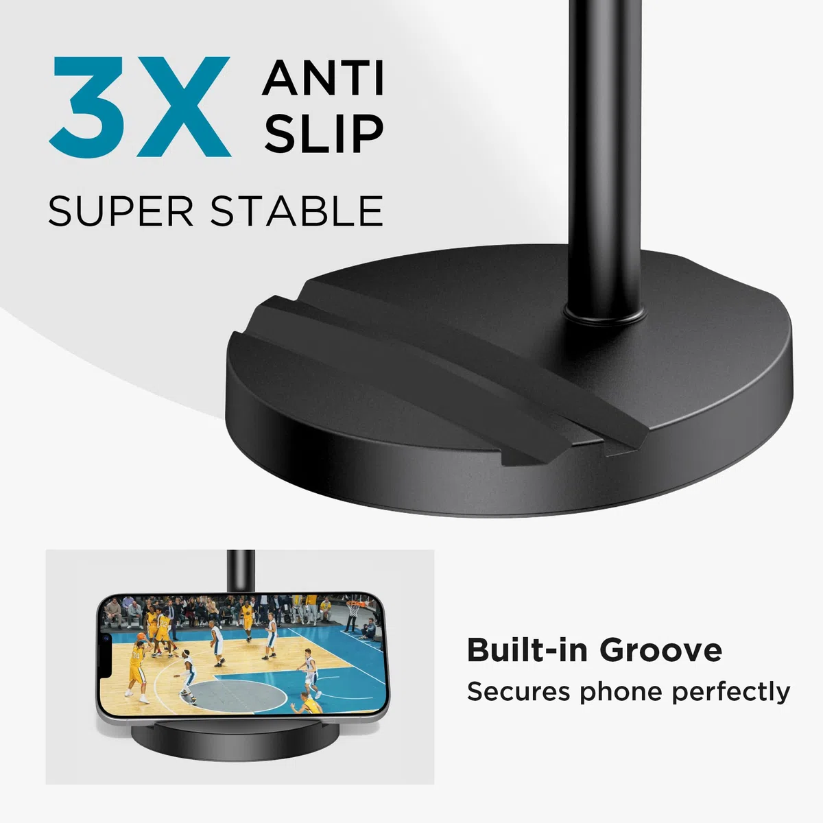 InnoGear Support télescopique pour webcam de bureau avec support de téléphone pour webcam C922 C930e C920S C920 C615 C960 C920x BRIO 4K NexiGo N60, lumière droite, GoPro avec filetage 6,35 mm
