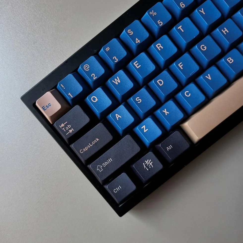 Ginobili Touches de Clavier PBT Profil Cherry Blue Samurai Big Set pour Claviers Mécaniques
