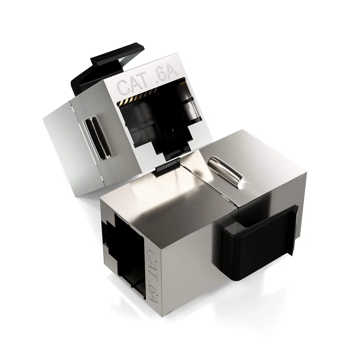 deleyCON 8x Modules Keystone Cat6a - Coupleur pour Cordons 10 Gbit/s, Blindé - 2x Prise RJ45 - pour Panneau de Brassage/Support Keystone - Extension