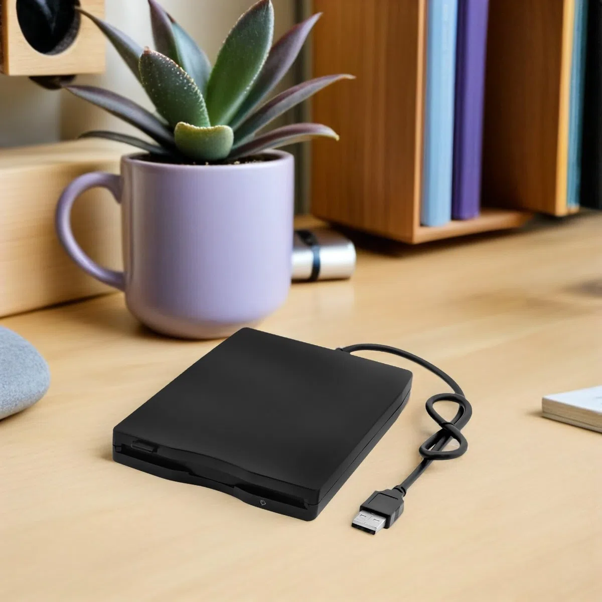 OSALADI Lecteur de Disquette Externe USB 2.0 Noir, Transfert de Données Stable, Compatible Plupart des Systèmes, Design Compact pour Transport Pratique