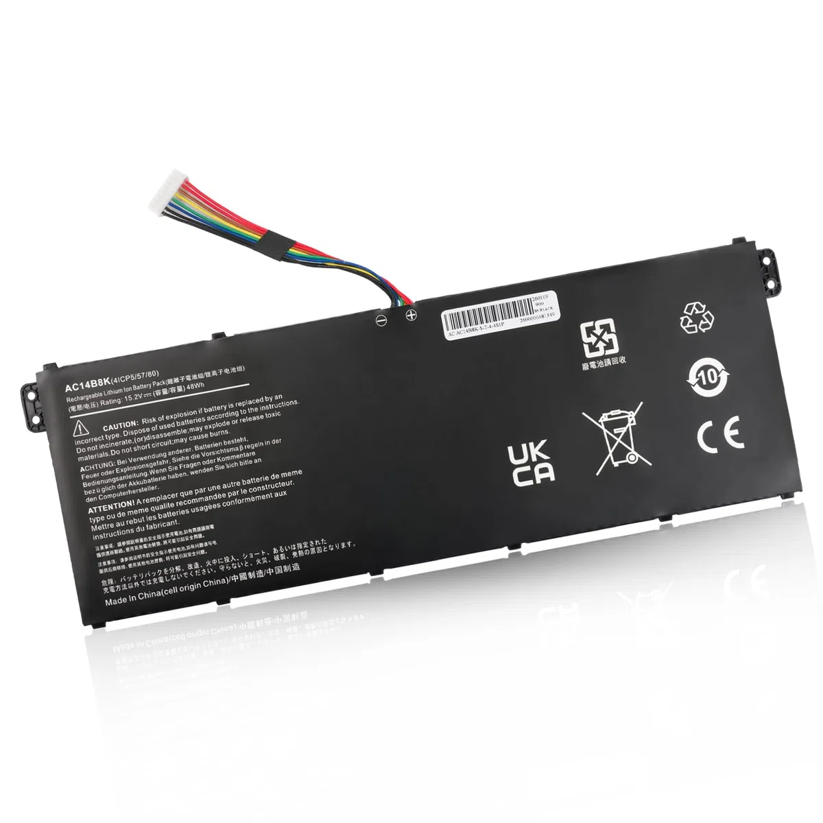 AC14B3K AC14B8K Batterie pour Ordinateur Portable Acer Aspire R3-131T R5-471T R7-372TR5-571T E5-771G E5-731G ES1-111 ES1-511 ES1-512 ES1-711 A515-52G A517-51G AP14B8K