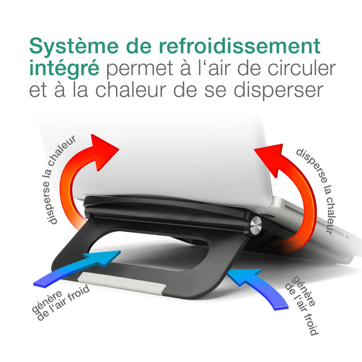 CELLONIC - Mini Support pour PC Portable jusqu'à 17" - Hauteur réglable pour éviter Les douleurs de Dos au Travail en Home Office et en déplacement