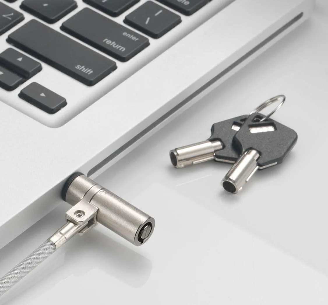 Techly 108262 Cadenas avec système de sécurité Wedge-Lock pour ordinateur portable Câble 1,8m Argent