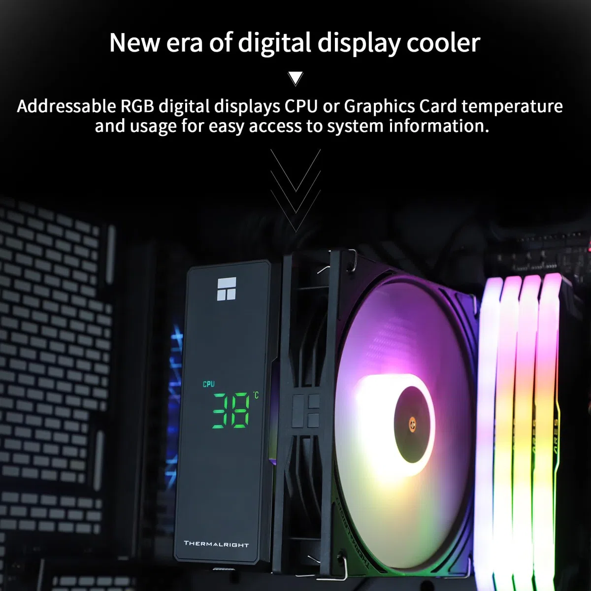 TR Assassin X 120R Digital ARGB Noir Refroidisseur de Couvercle supérieur d’écran numérique,TL-P12-S PWM Refroidisseur d’air de silencieux,Prise en charge AM4 / AM5, Intel LGA1851/1700/115X/1200