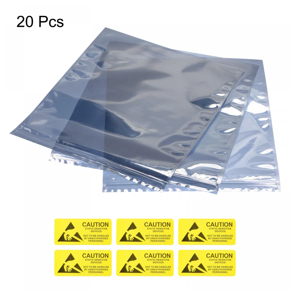 sourcing map Antistatique Sacs Blindage Sac 20pcs 30x40cm Refermable avec Étiquettes pour Dur Empreinte HDD SSD