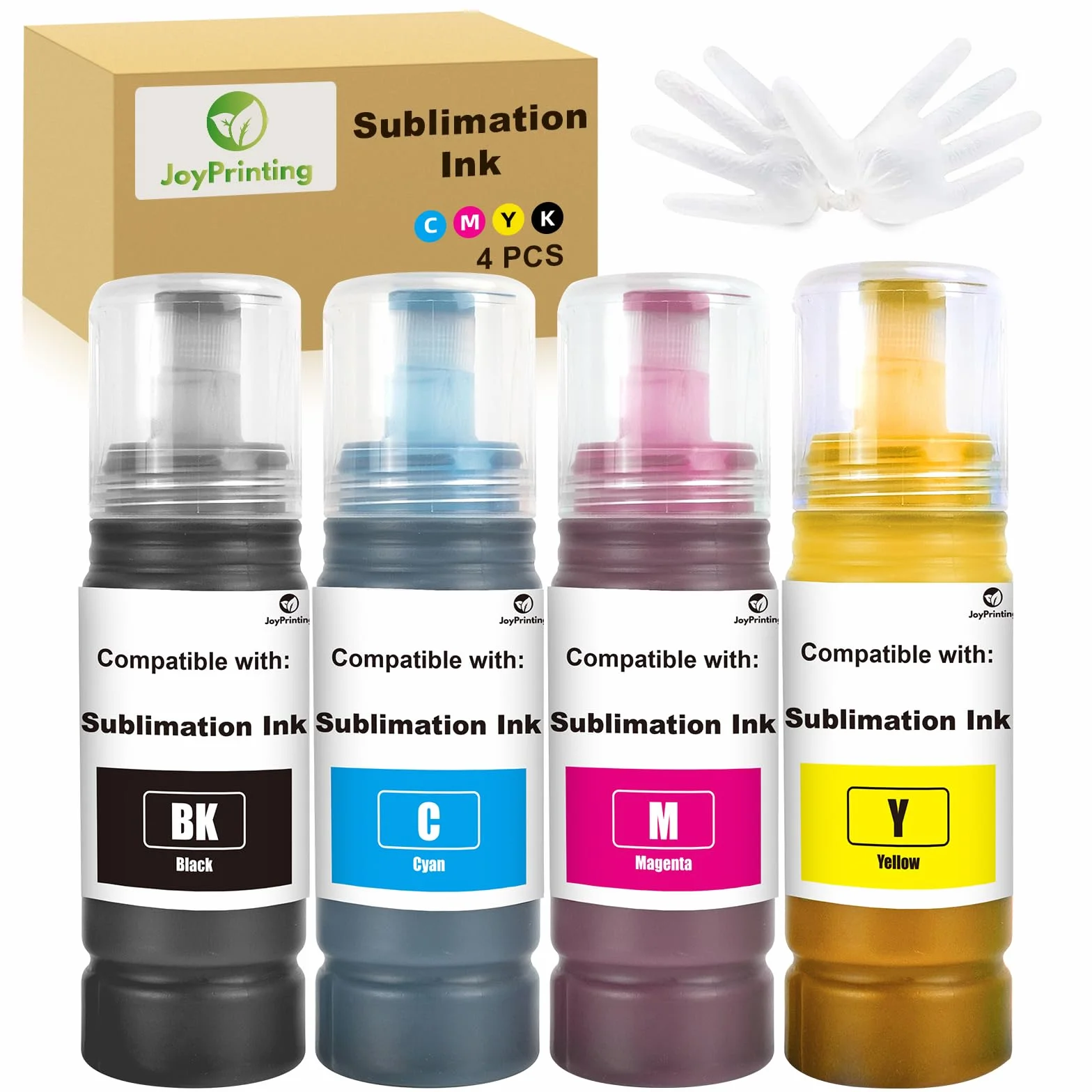 Encre de sublimation compatible avec 2810 1810 2710 2714 2711 2726 2850 2820 2830 2815 2820 2856 2876 2750 2700 2870 2871 2811 2860. Imprimante 2861 3850 4850 4500 2650 (BK/C/M/Y, lot de 4