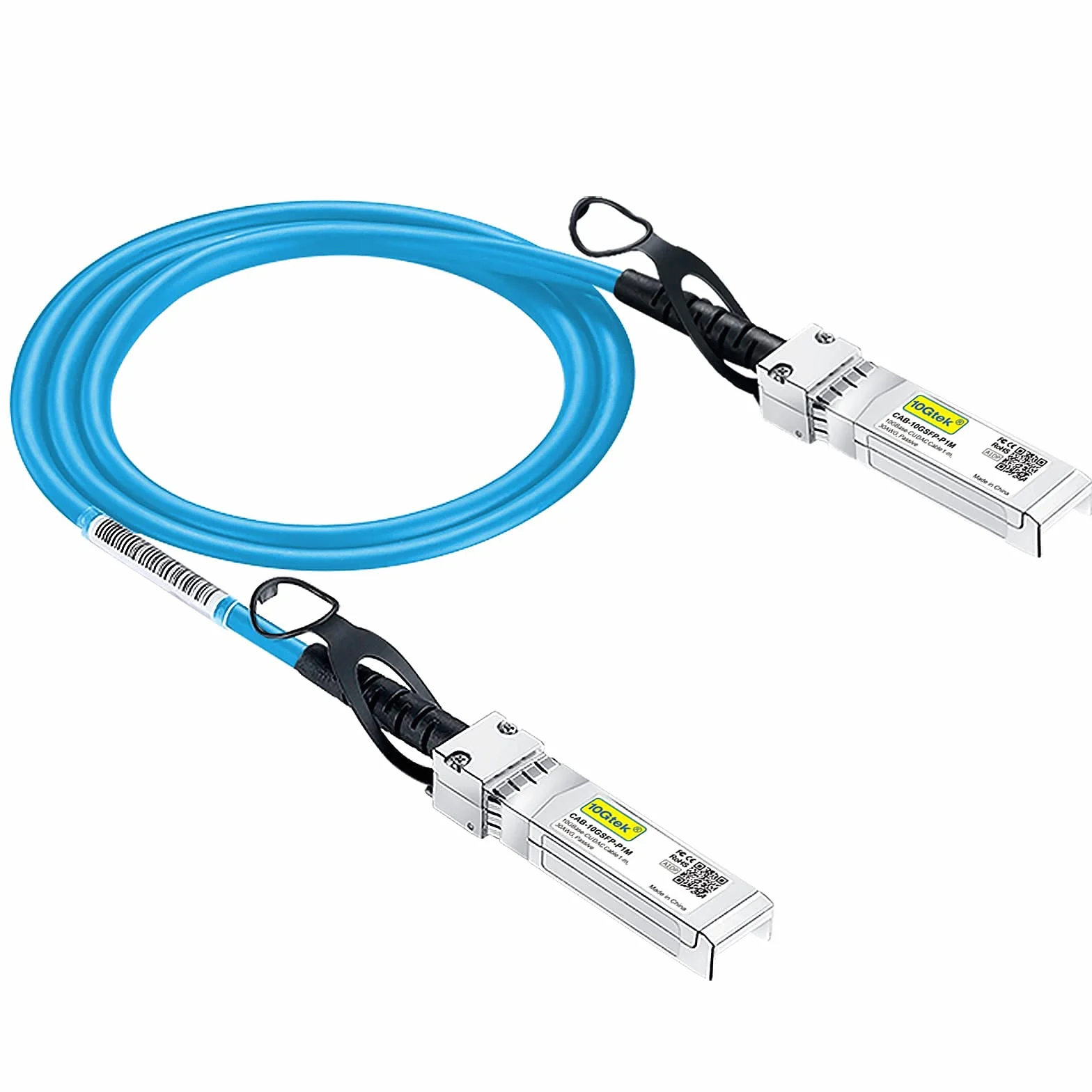 10Gtek Câble DAC 10G SFP+ - Câble Twinax SFP pour Cisco SFP-H10GB-CU2M, Ubiquiti UniFi, D-Link, Supermicro, Netgear, Mikrotik, Fortinet, ZTE Devices, 2 mètres (6,5 pieds) bleu