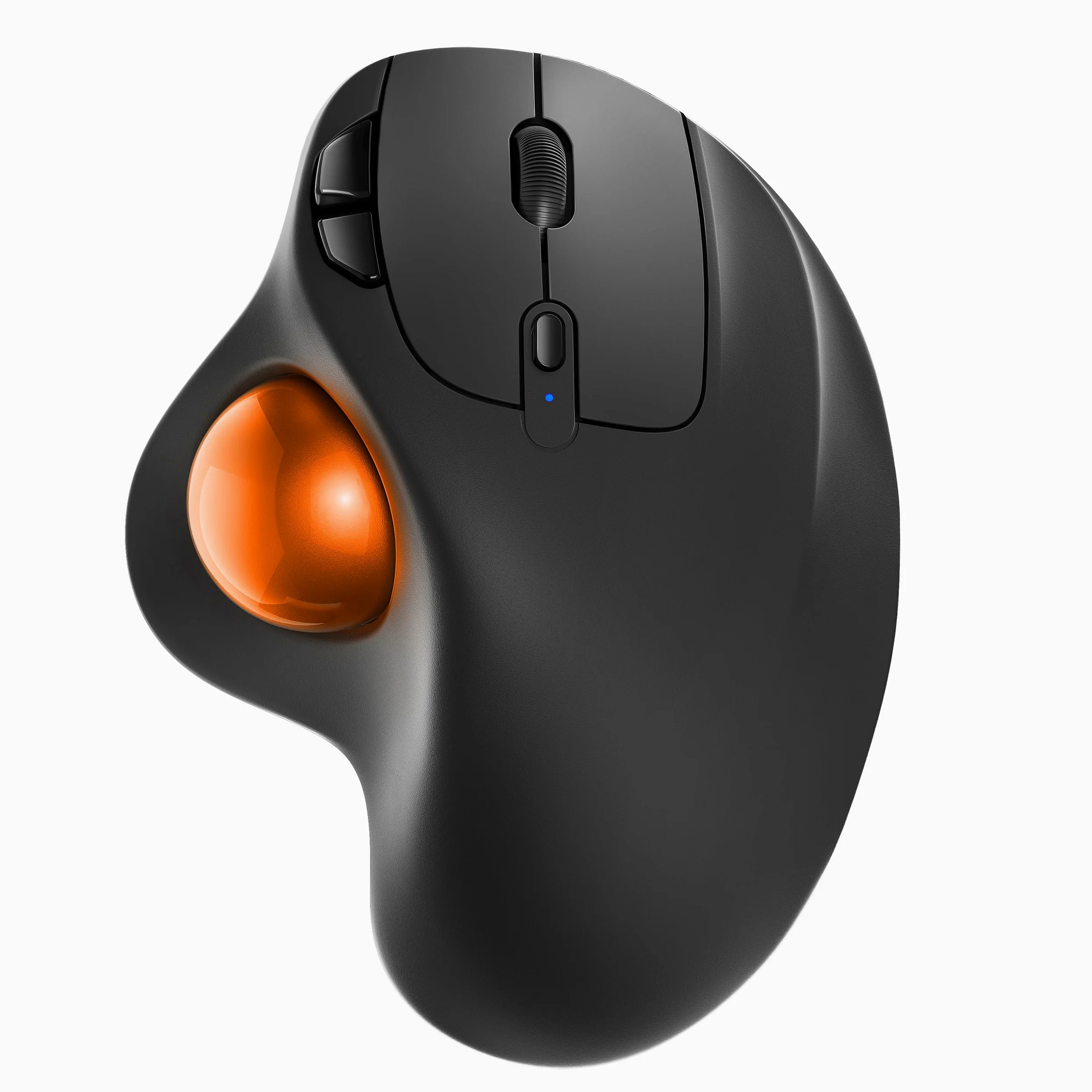 Nulea Trackball ergonomique rechargeable M501 – Contrôle par le pouce, suivi fluide, 3 appareils (Bluetooth/USB), compatible avec PC, ordinateur portable, Mac, Windows (orange pâle)